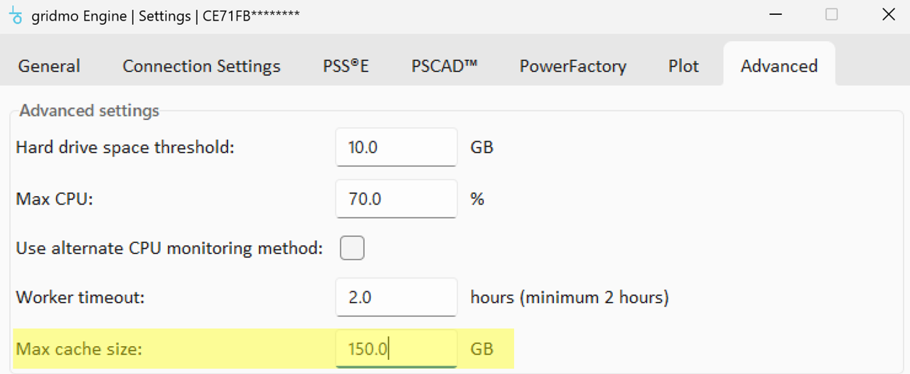 Max cache size