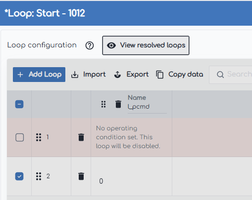 screenshot of gridmo web app showing loop start node with $p_max operating conditions variable for each scenario