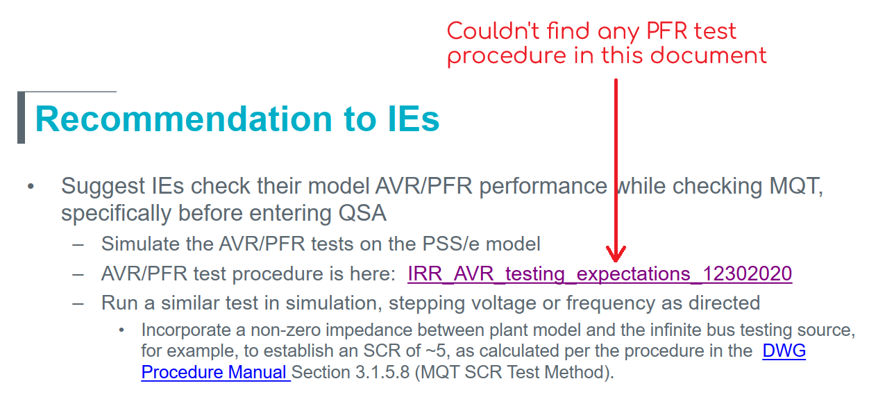 Unclear pfr requirements