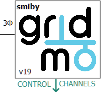 screenshot of the gridmo smiby block in PSCAD