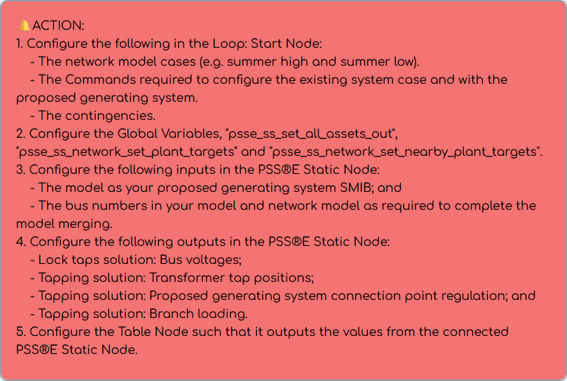 Static studies template - Actions