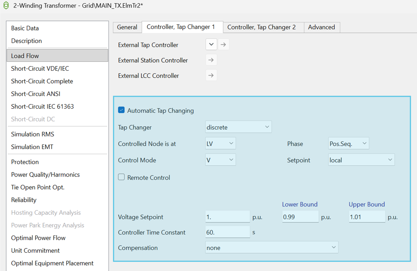Tappy DPF Loadflow Settings