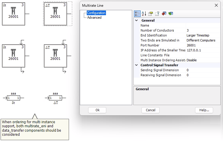 Screenshot of PSCAD™ multi_rate ENI component